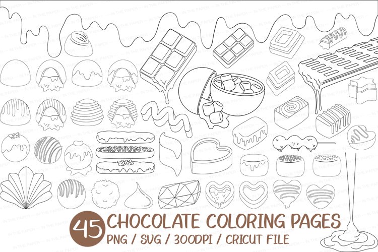 Chocolate coloring pages valentine day sweets png