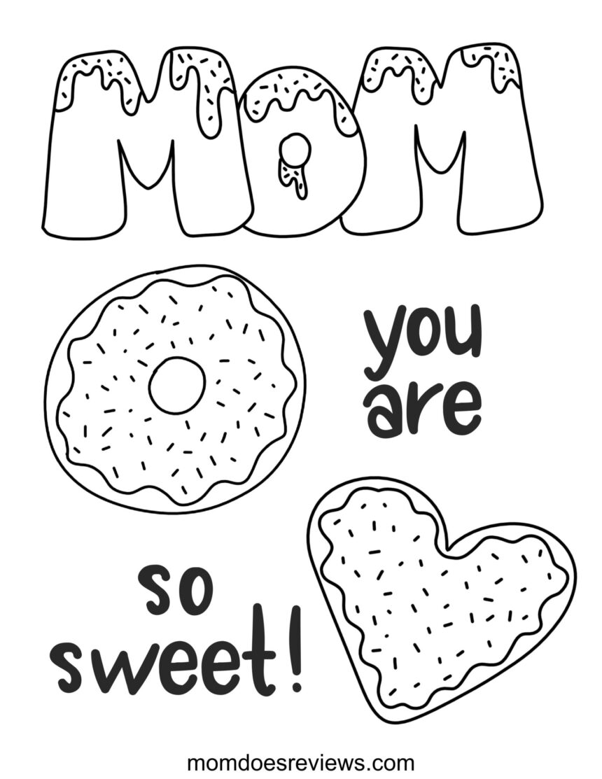 Sweet mothers day coloring page