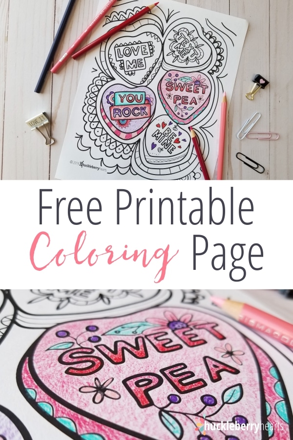 Free valentines day hearts coloring page