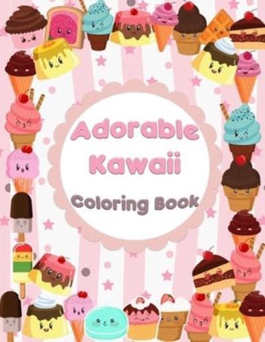 Adorable kawaii loring book kawaii sweet treats loring book for kids cute dessert cupcake donut candy