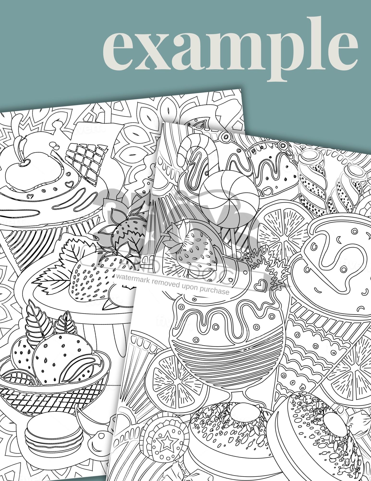 Sweet treats adult coloring book