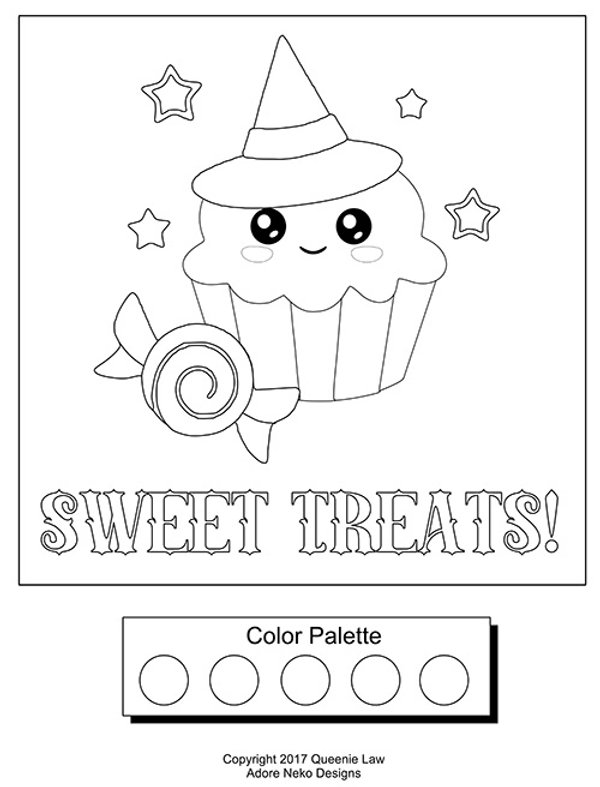 Free coloring page sweet treats