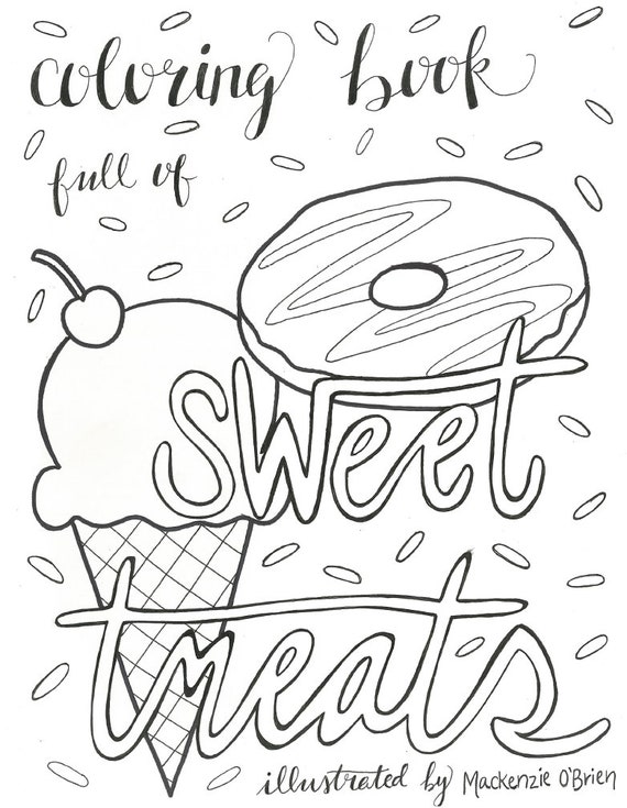 A coloring book full of sweet treats digital pdf download