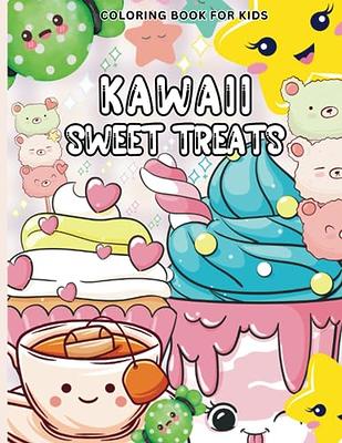 Kawaii sweet treats coloring book sweet coloring pages with food fruits cupcakes cake cute dessert for kids