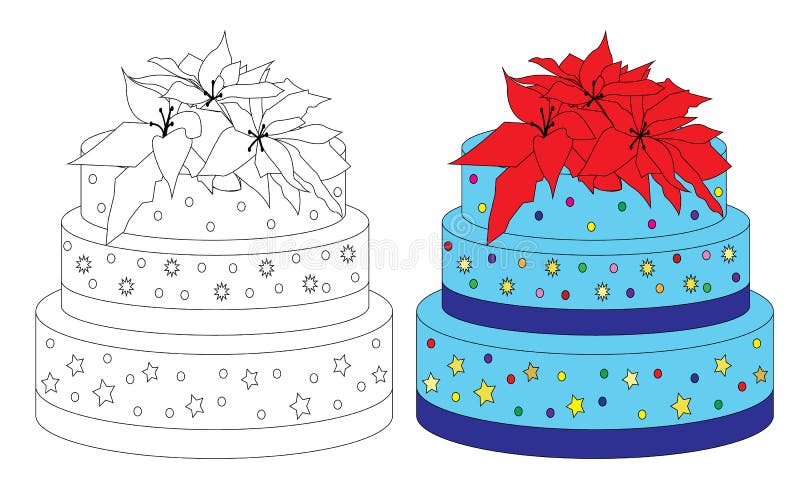 Birthday cake colouring stock illustrations â birthday cake colouring stock illustrations vectors clipart