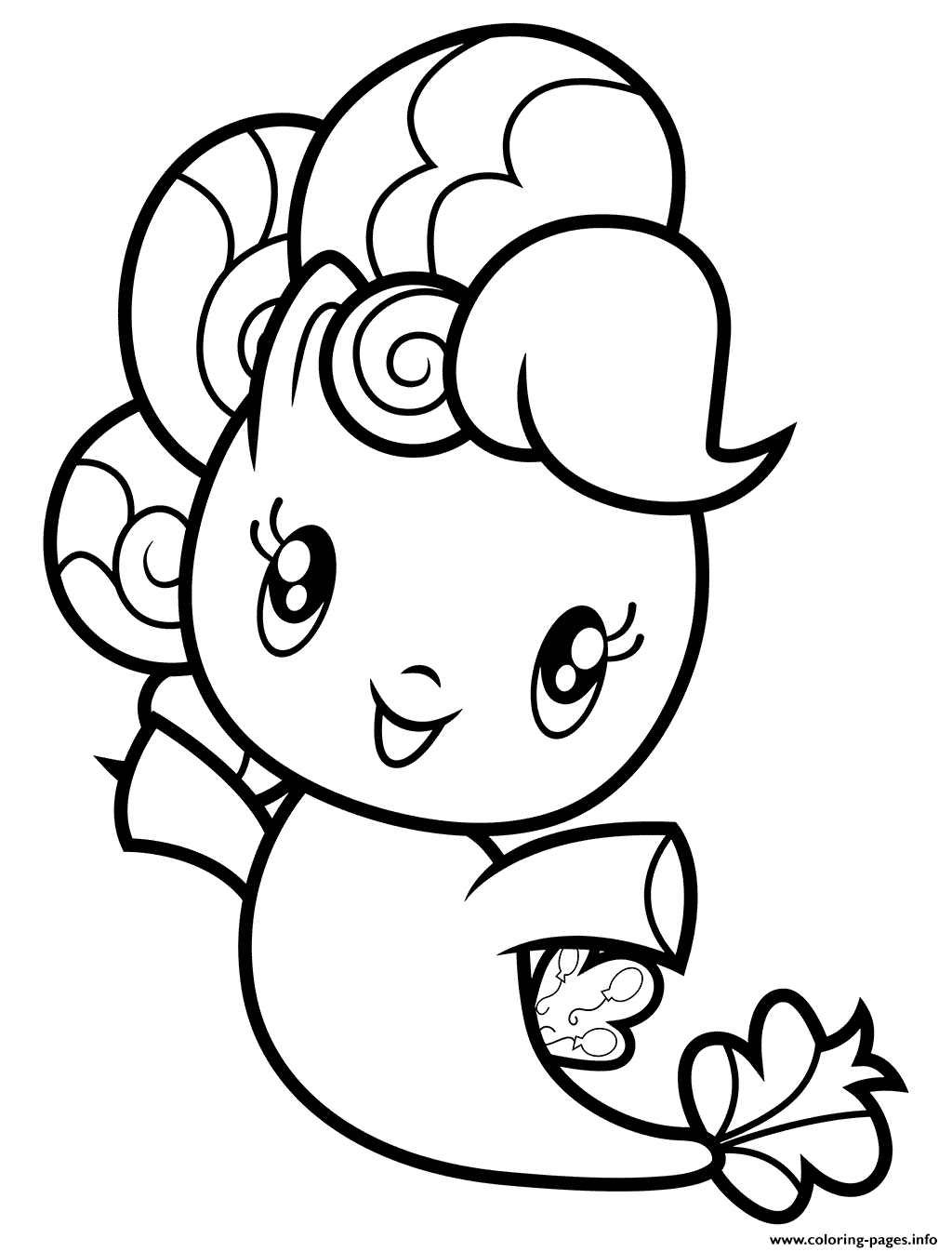 Sea pony pinkie pie coloring page printable