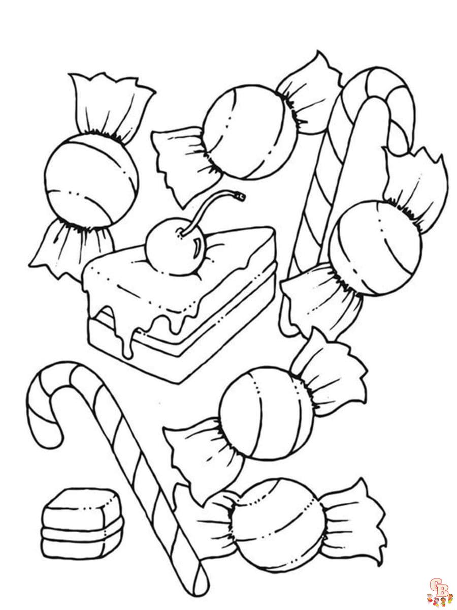 Printable candy coloring pages free for kids and adults