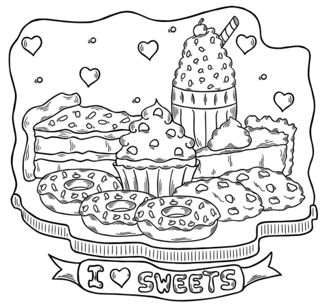 Sweets coloring page free printable coloring pages