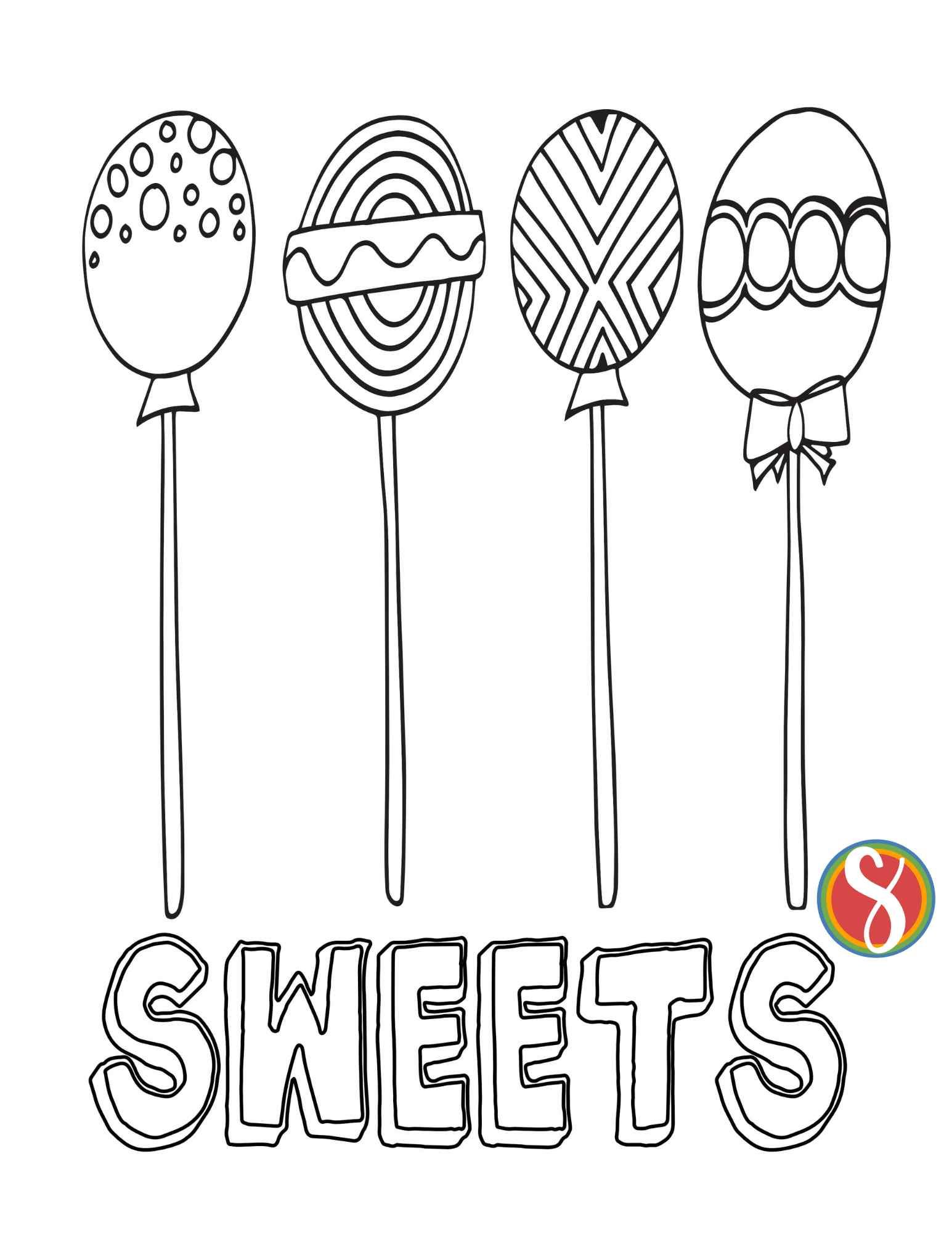 Free candy coloring pages â stevie doodles