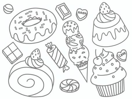 Free vectors sweets coloring page