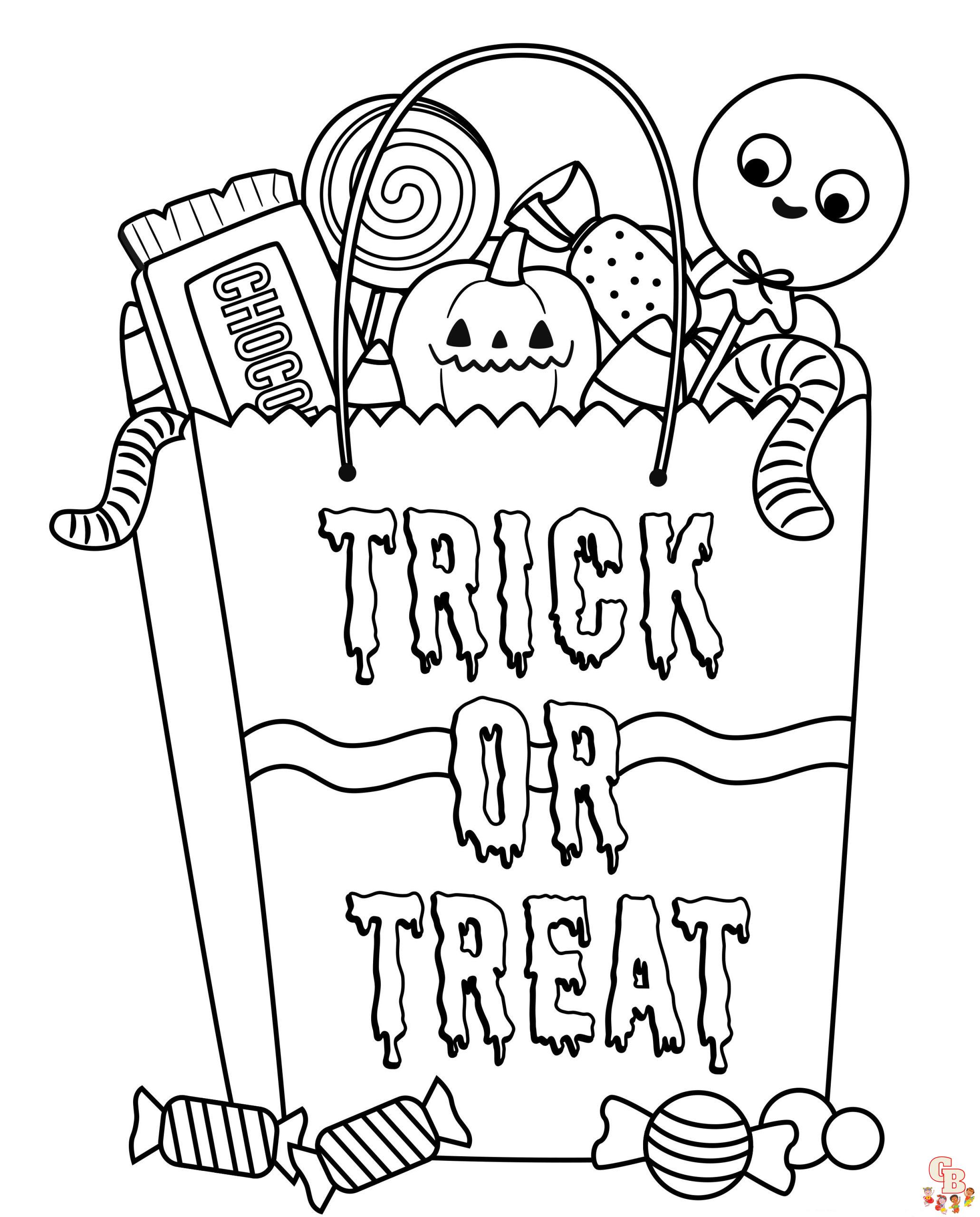 Spooky fun with halloween candy coloring pages