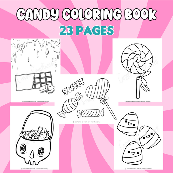 Printable candy coloring book pages â cassie smallwood