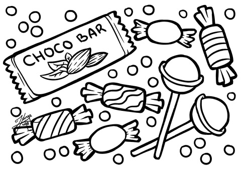 Candies coloring page free printable coloring pages