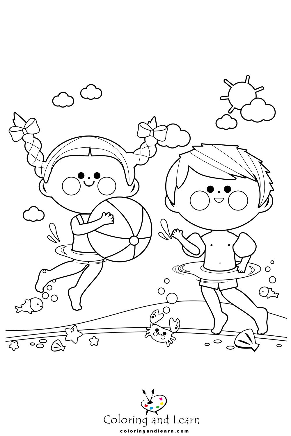 Swim coloring pages