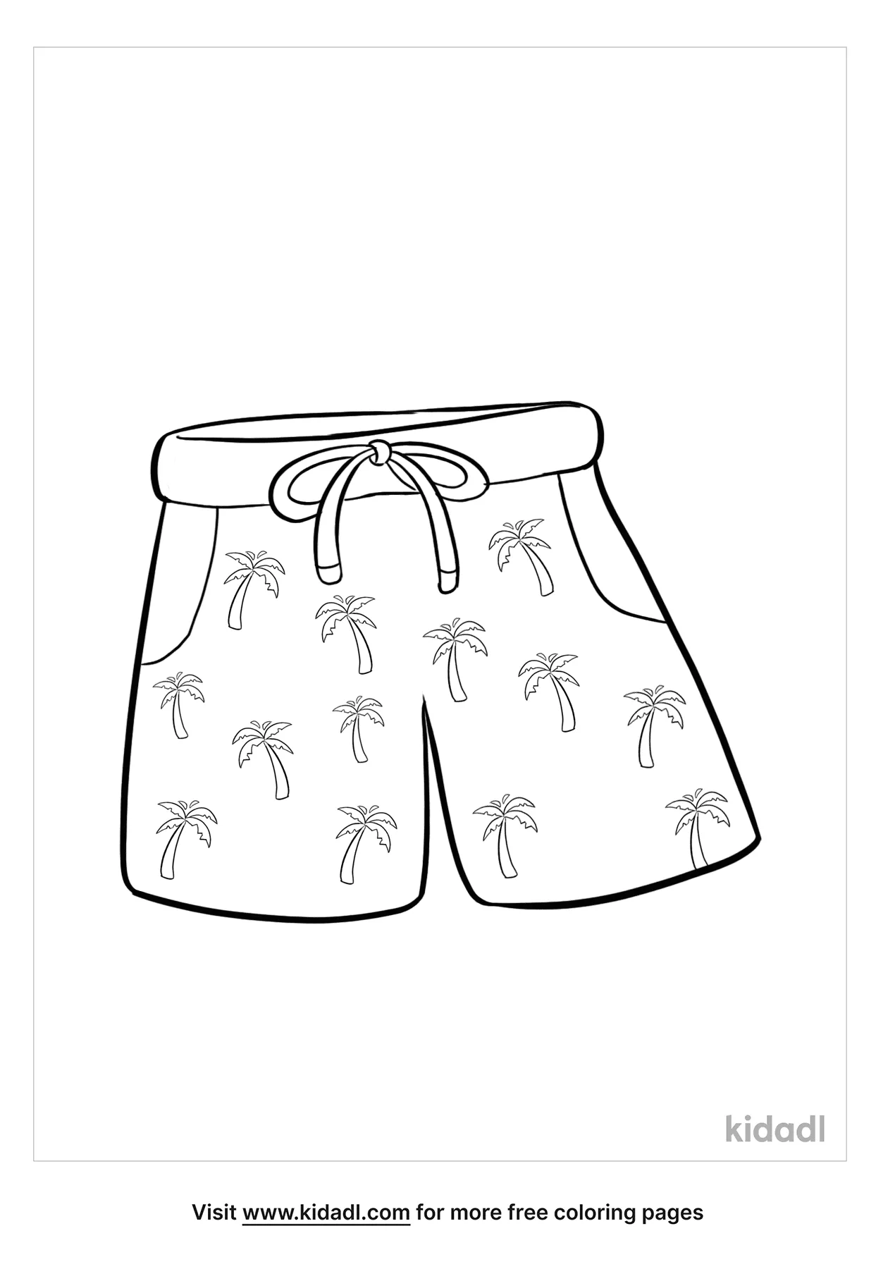 Free swim shorts coloring page coloring page printables