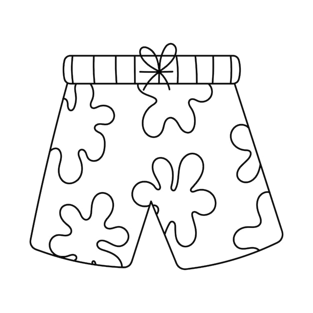 Premium vector swimming trunks for men doodle simple clipart all objects are repainted