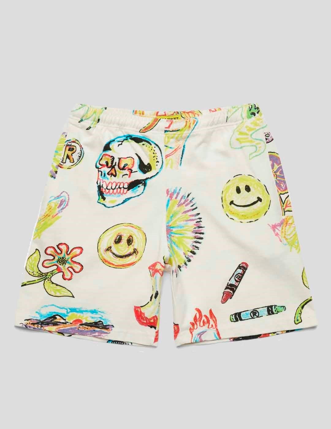 Shorts market x smiley coloring book aop shorts cream