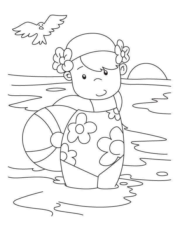 Swimming coloring pages