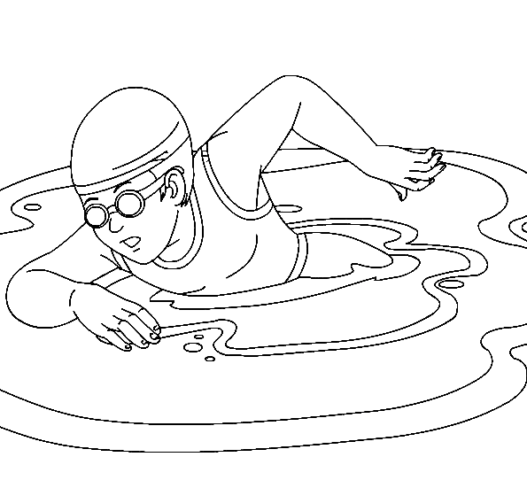 Swimming coloring pages printable for free download