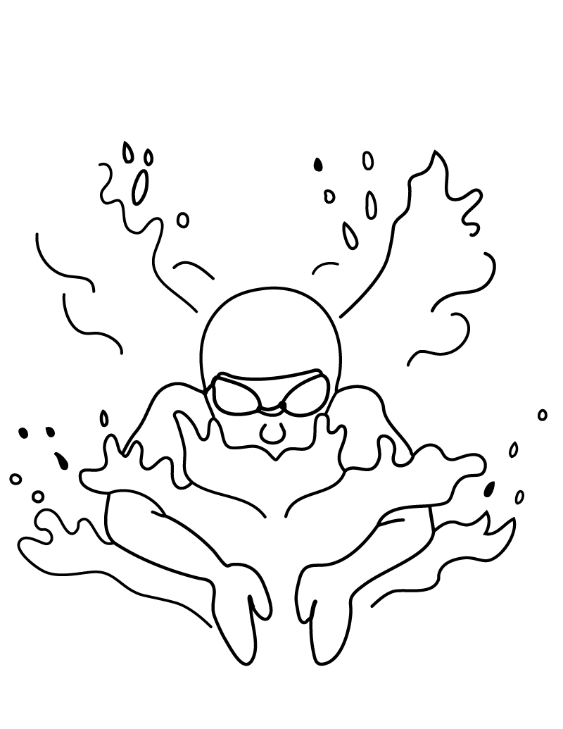 Free printable swimming coloring page coloring pages swimming strokes coloring pages for kids