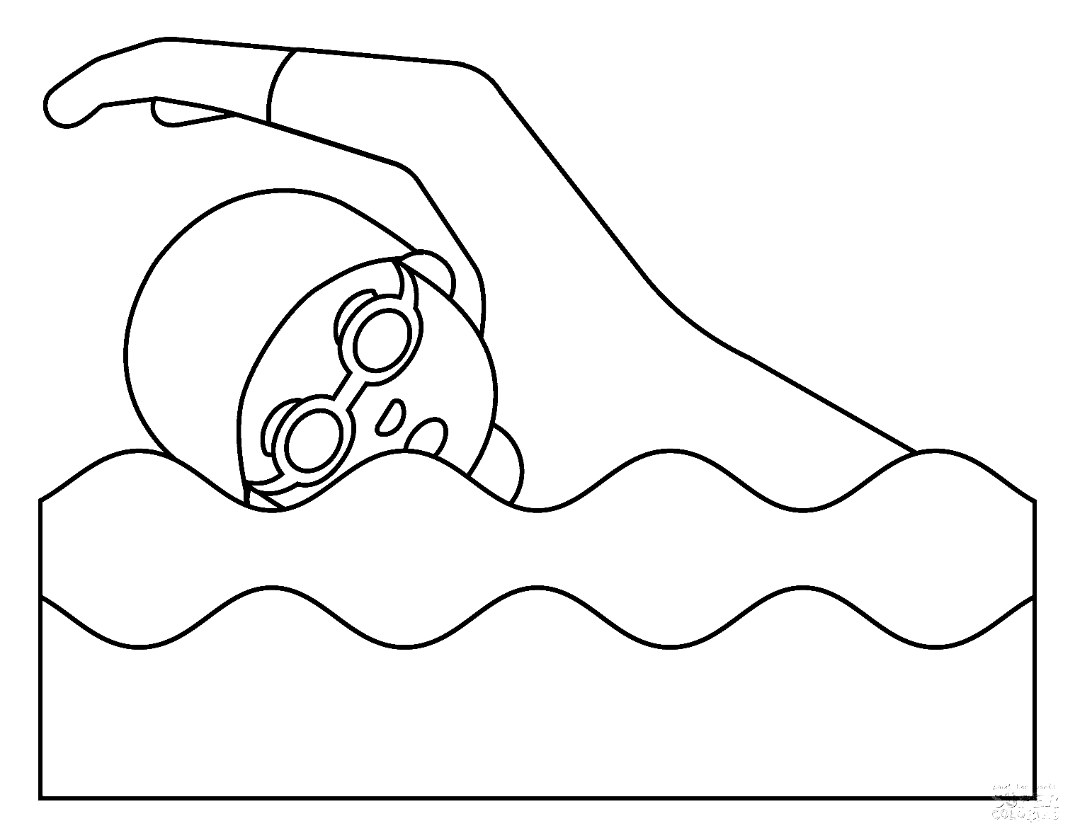 Swimming coloring pages