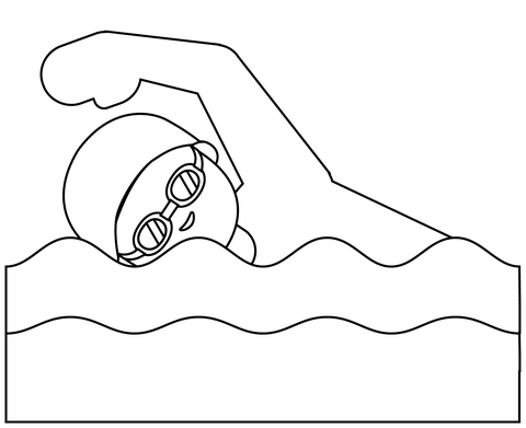 Person swimming emoji coloring page free printable coloring pages