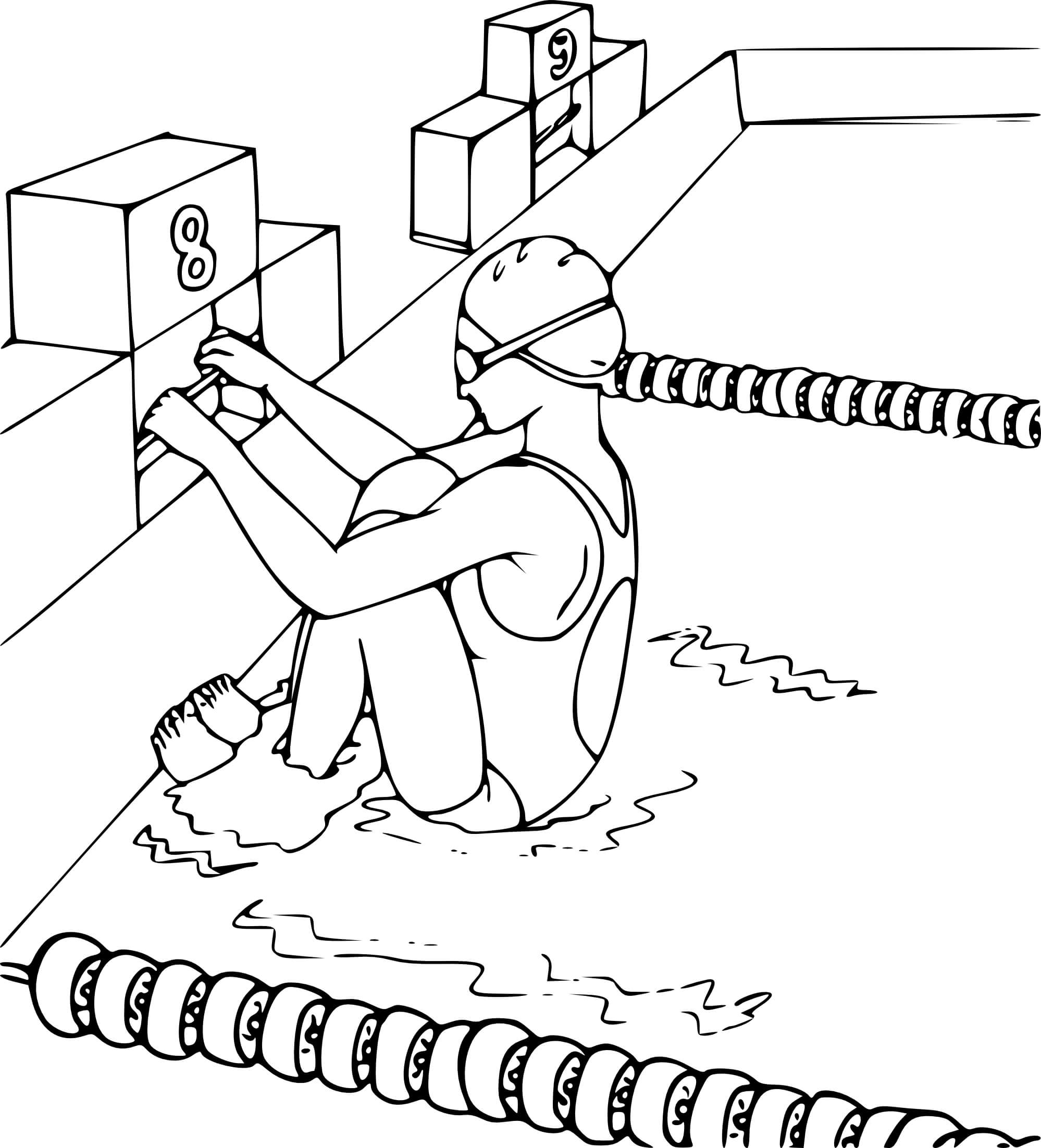 Nice swimmer coloring page