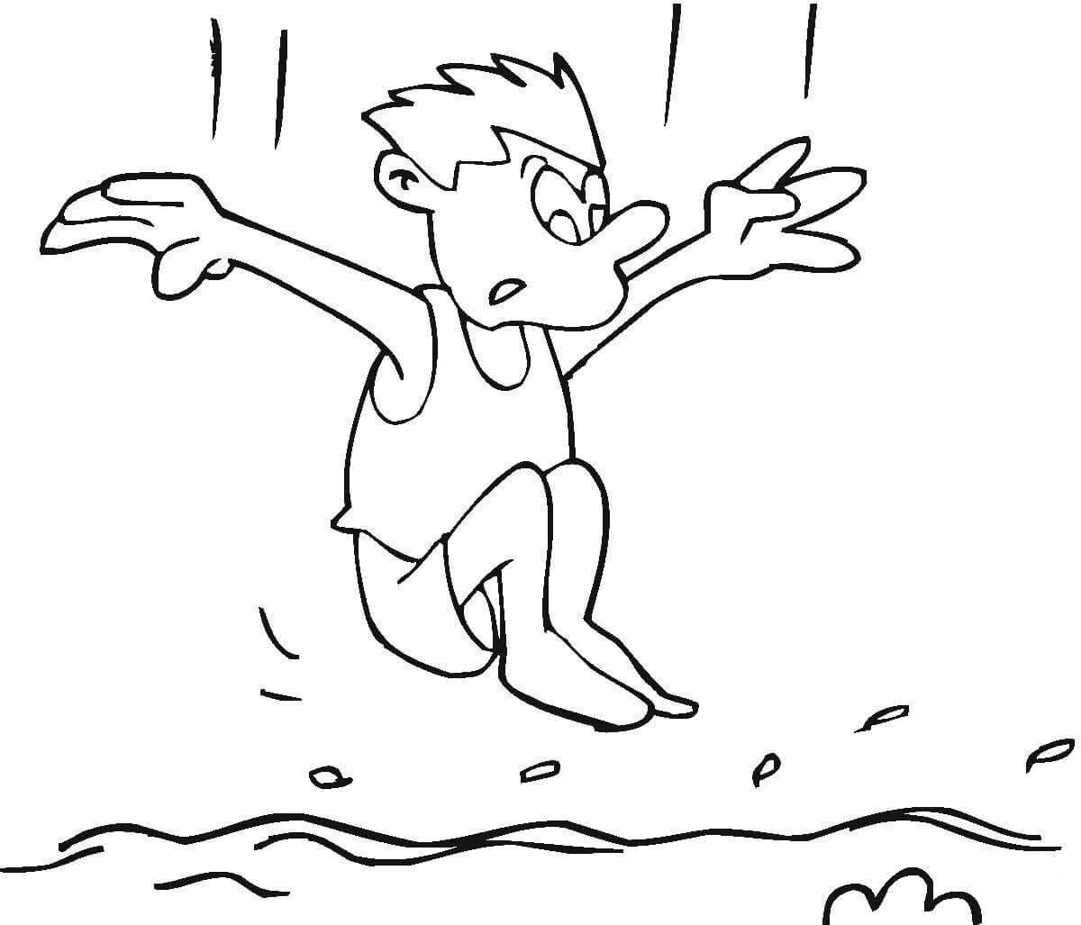 Little swimmer coloring page