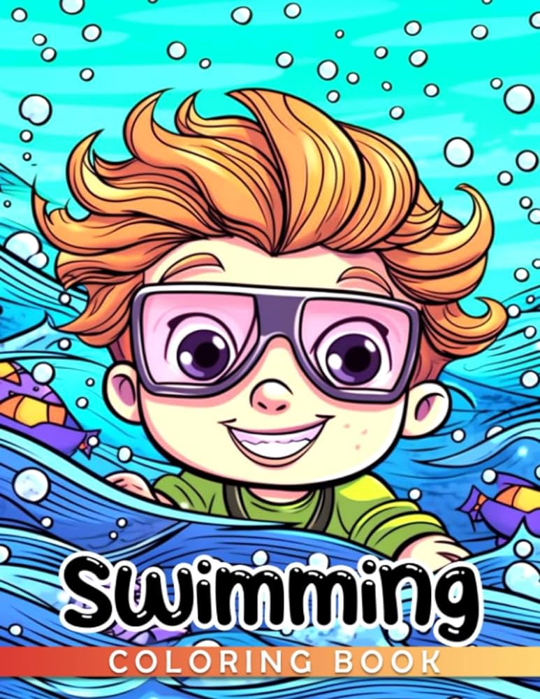 Swimming coloring book healthy activities coloring pages for children perfect gift for swimmer summer vibe martinez pearl books