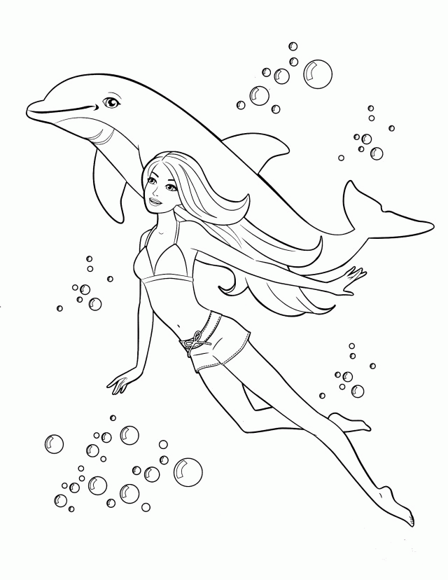 Coloring pages dolphin swimmer coloring pages