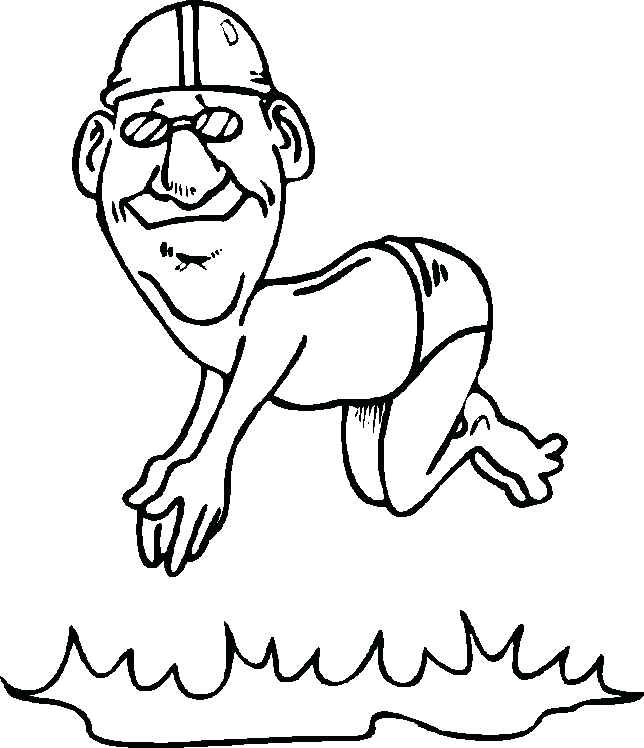 Swimming coloring pages