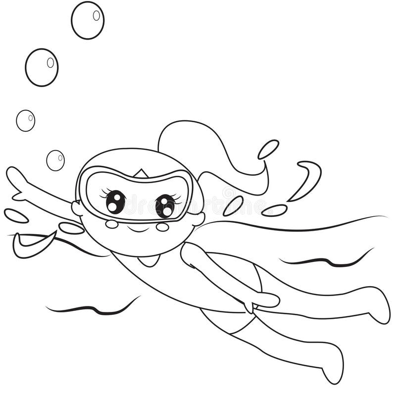 Swimmer coloring page stock illustration illustration of artwork