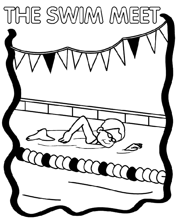 The swim meet coloring page