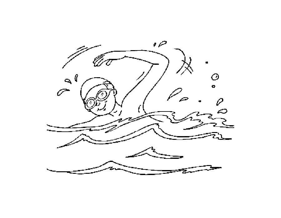 Online coloring pages coloring page the swimmer sport download print coloring page