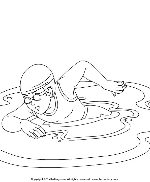 Swimming coloring sheet turtle diary