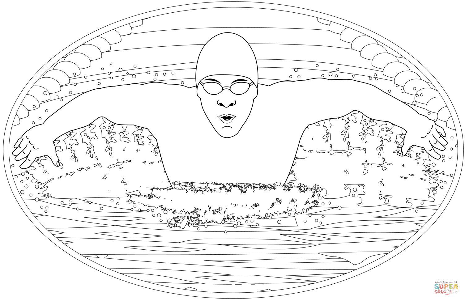 Swimming coloring page free printable coloring pages