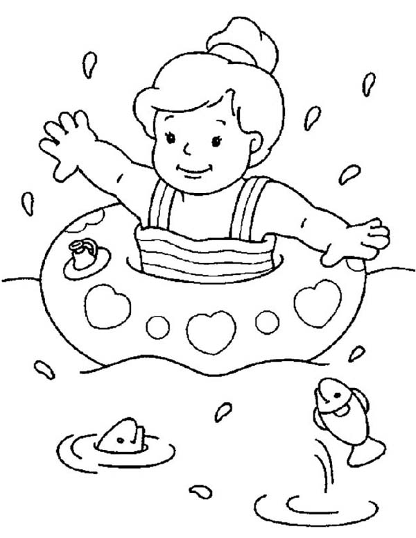 Coloring pages swimming coloring page fo kids