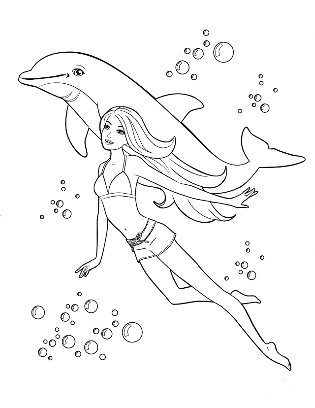 Swimming coloring pages