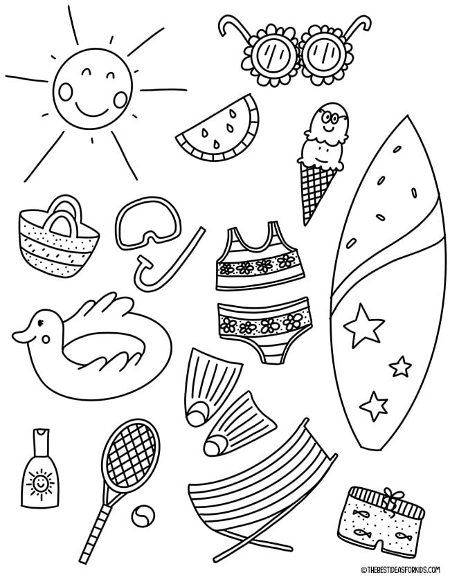 Summer coloring pages