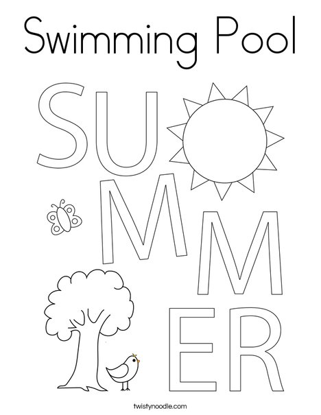 Swimming pool coloring page