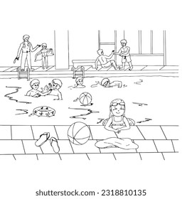 Science swimming pool coloring page kids åºåçéåïå ççï