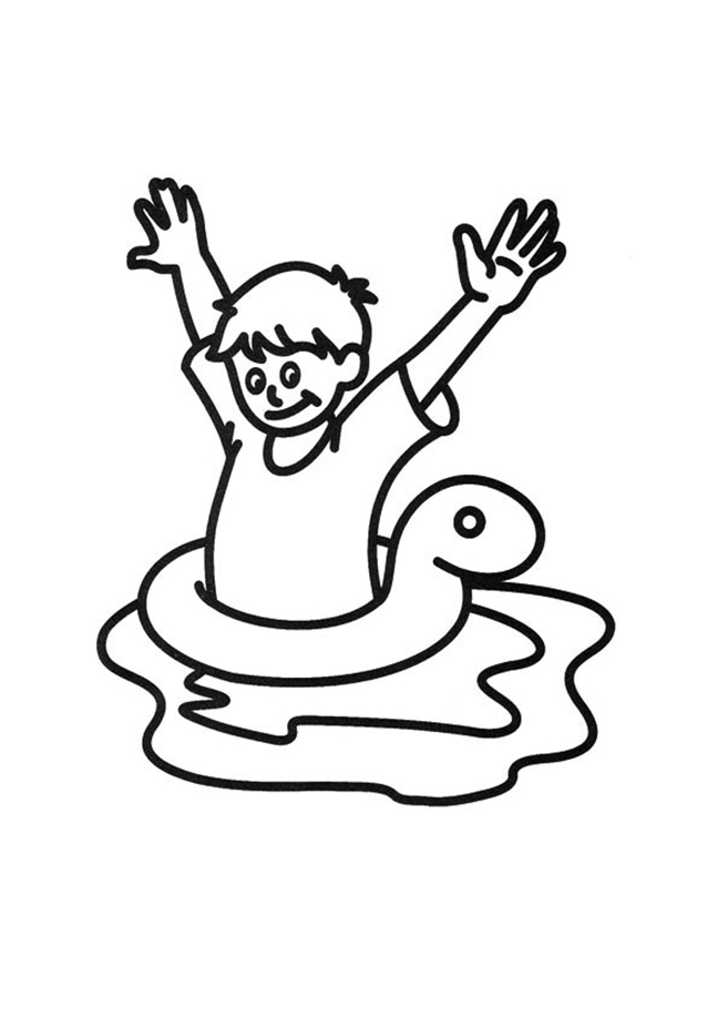 Swimming coloring pages