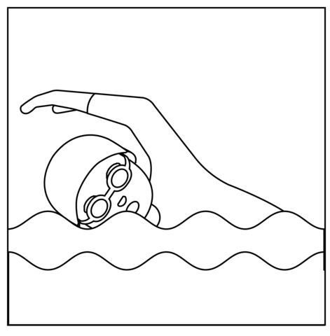 Person swimming emoji coloring page free printable coloring pages