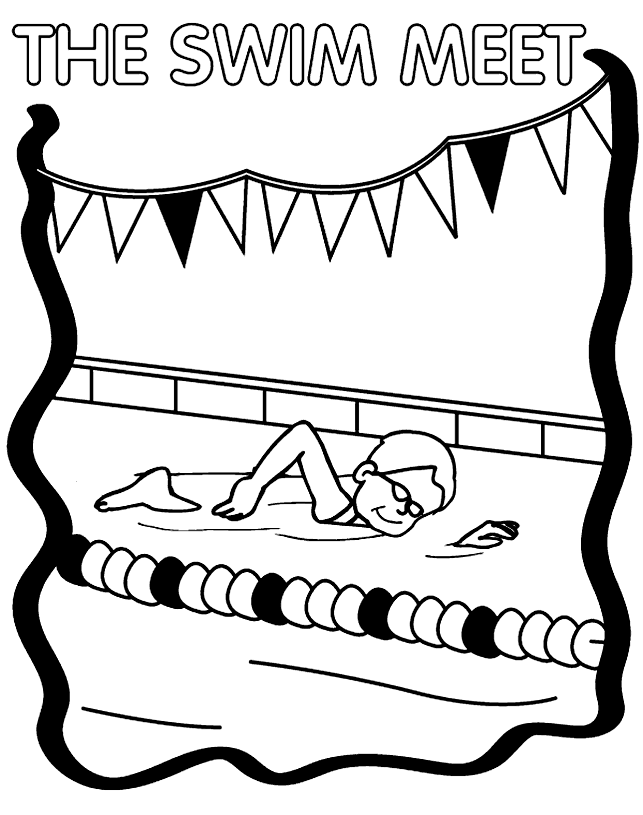 Swimming coloring pages