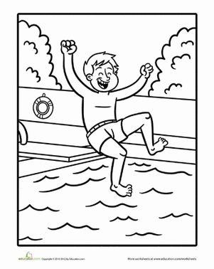Swimming worksheet education coloring pages free coloring pages kids swimming