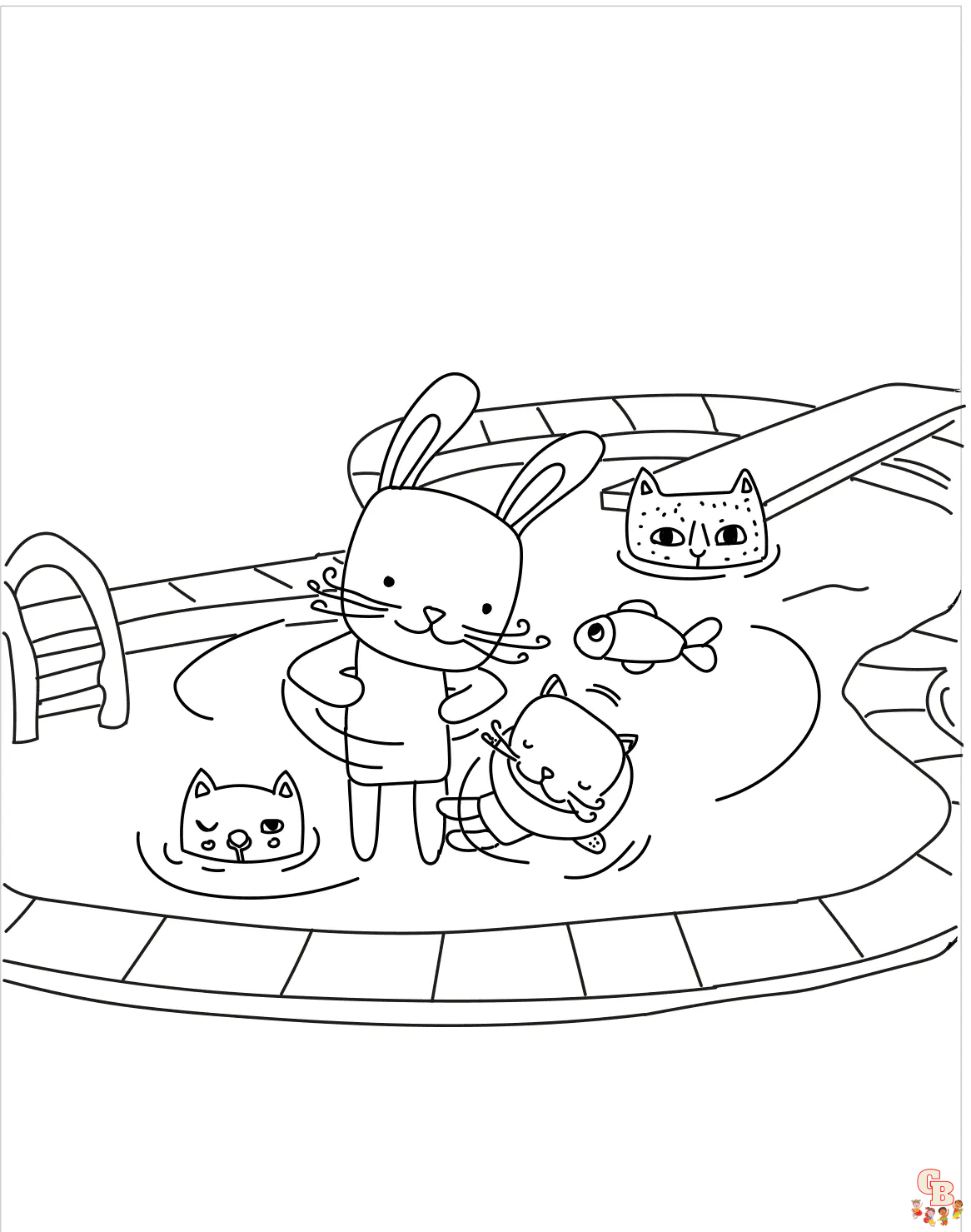Dive into fun with swimming pool coloring pages