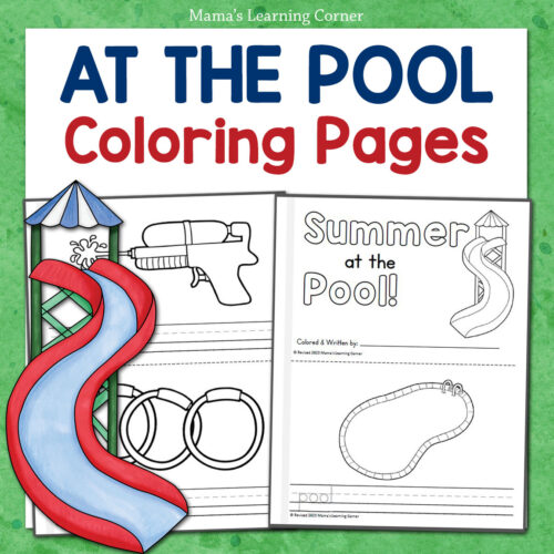 Summer coloring pages at the pool made by teachers