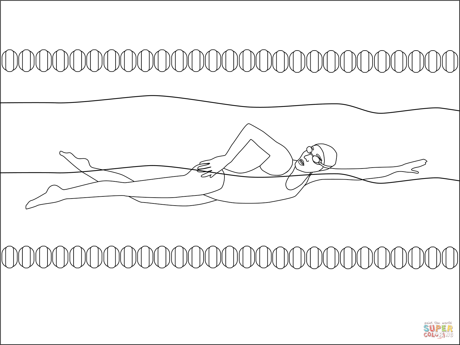 Swimming coloring page free printable coloring pages