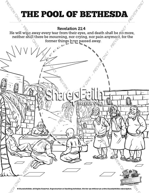 John pool of bethesda sunday school coloring pages clover media