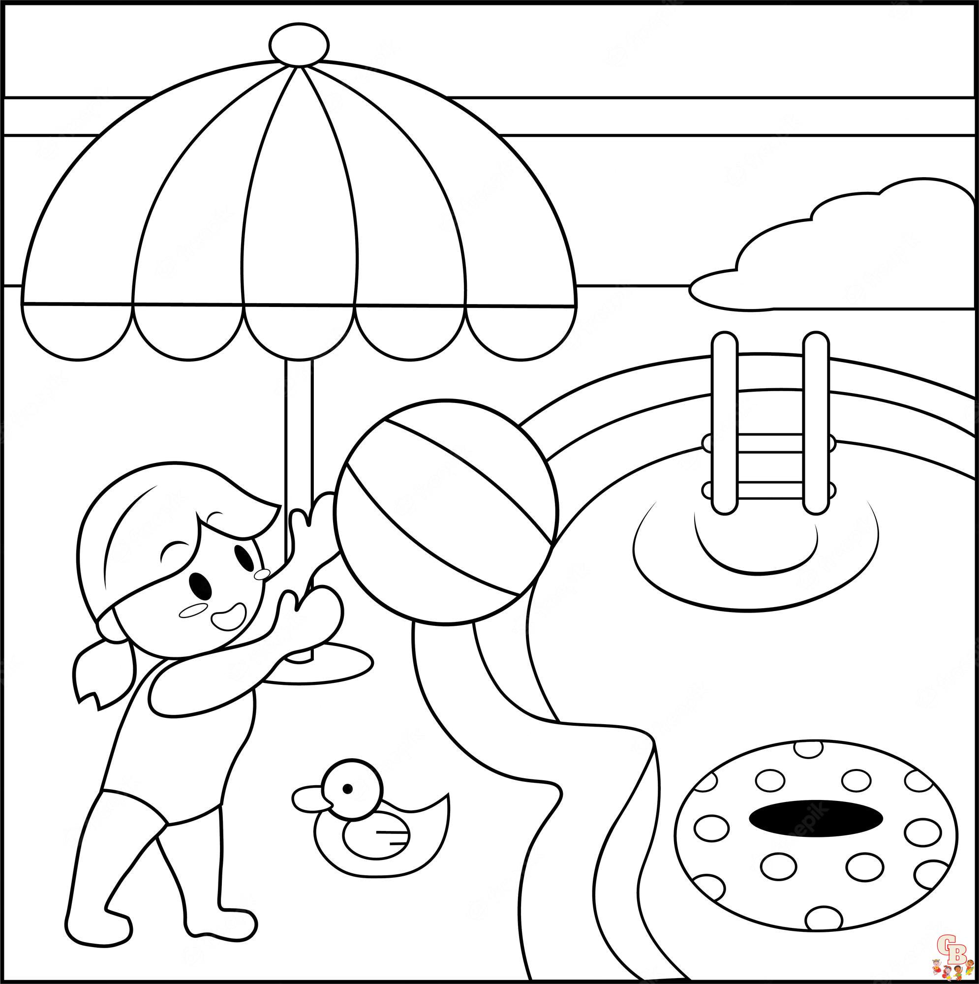 Dive into fun with swimming pool coloring pages